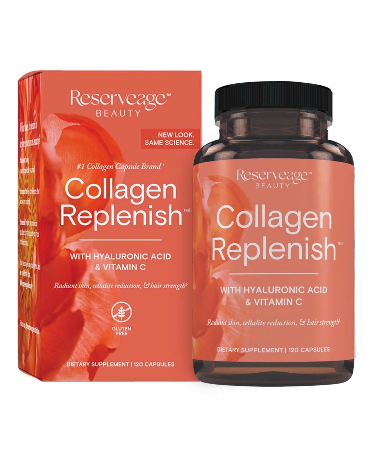 Collagen Replenish Capsules, Skin and Nail Supplement, Supports Collagen and Elastin Production, 120 capsules (30 servings)