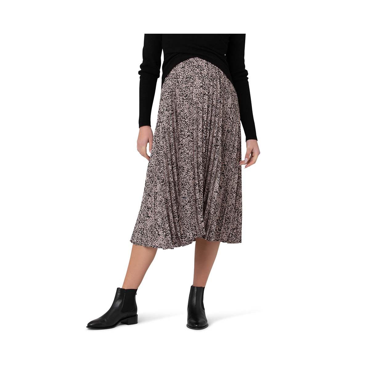 Ripe Maternity Maternity Ripe Florence Pleat SkirtDusty Pink - Black / dusty pink