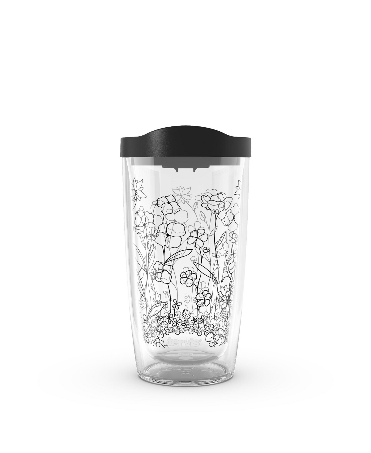 Tervis Tumbler Tervis Wildflower Crystal Collection Made in Usa Double Walled Insulated Tumbler Travel Cup Keeps Drinks Cold & Hot, 16oz, Clover and P