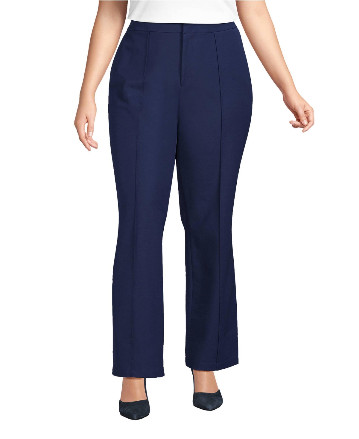 Plus Size High Rise Bi Stretch Pintuck Boot Cut Pants - Allspice