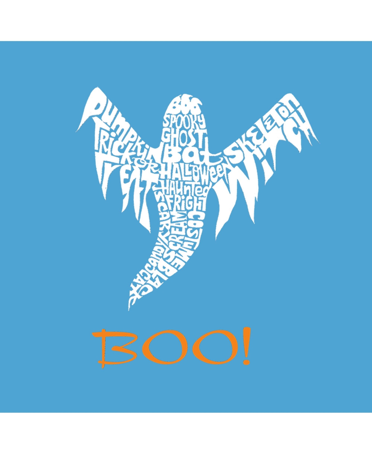 Halloween Ghost - Girl's Child Word Art T-Shirt