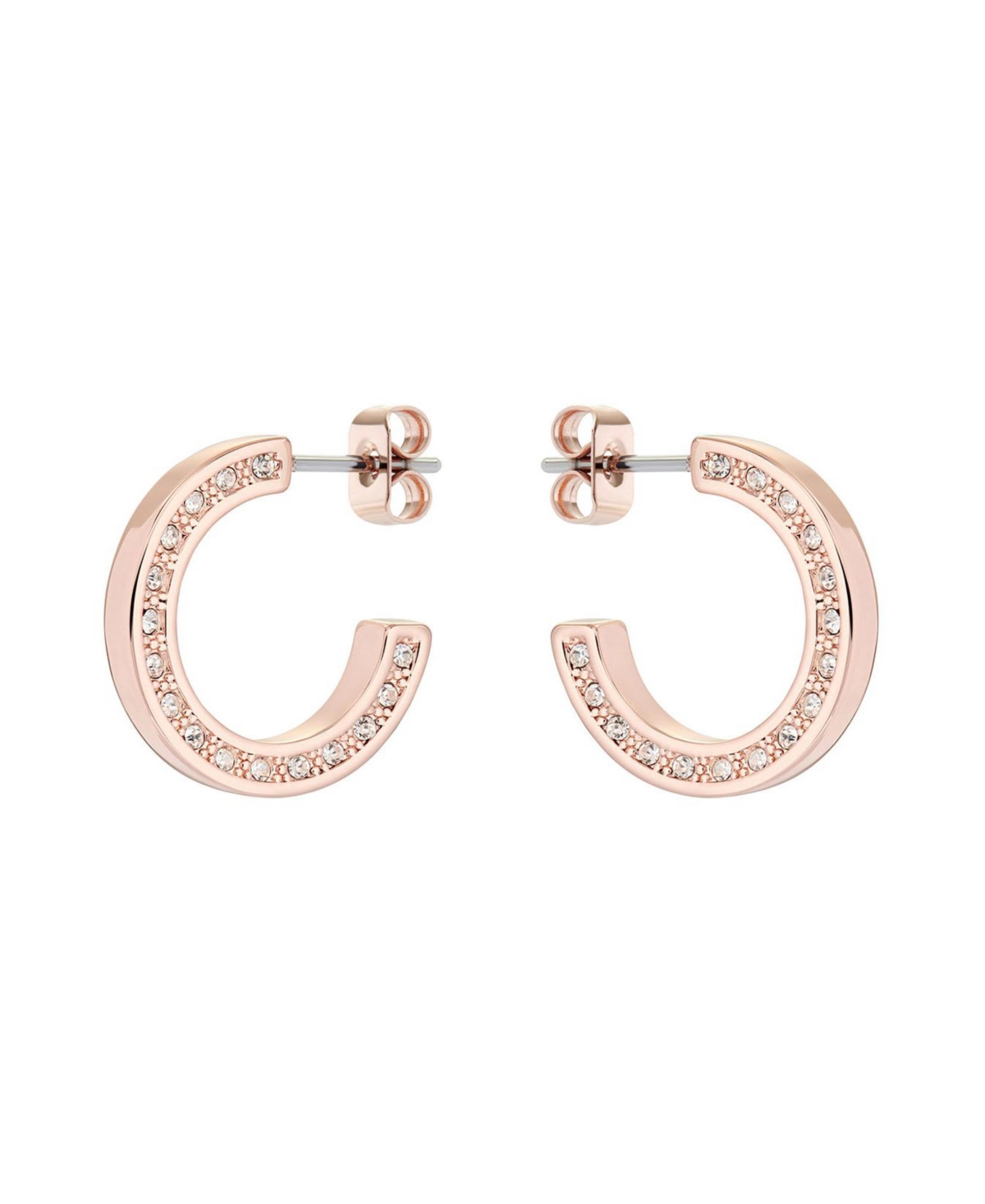 Senatta: Crystal Hoop Earrings For Women - Rose gold