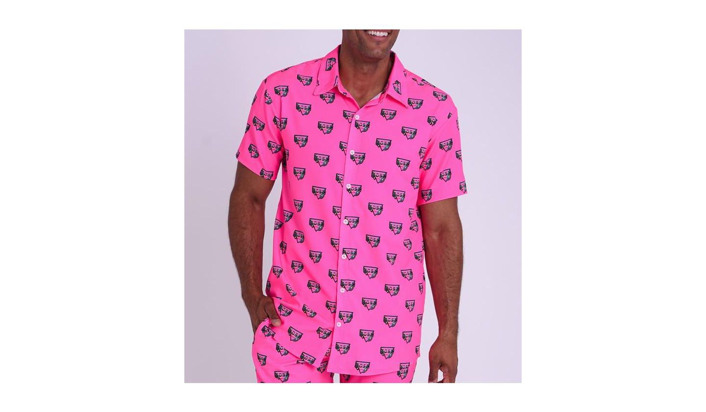 Мужская рубашка OOSC Baewatch Short Sleeve, цвет: Средний розовый — фото 1
