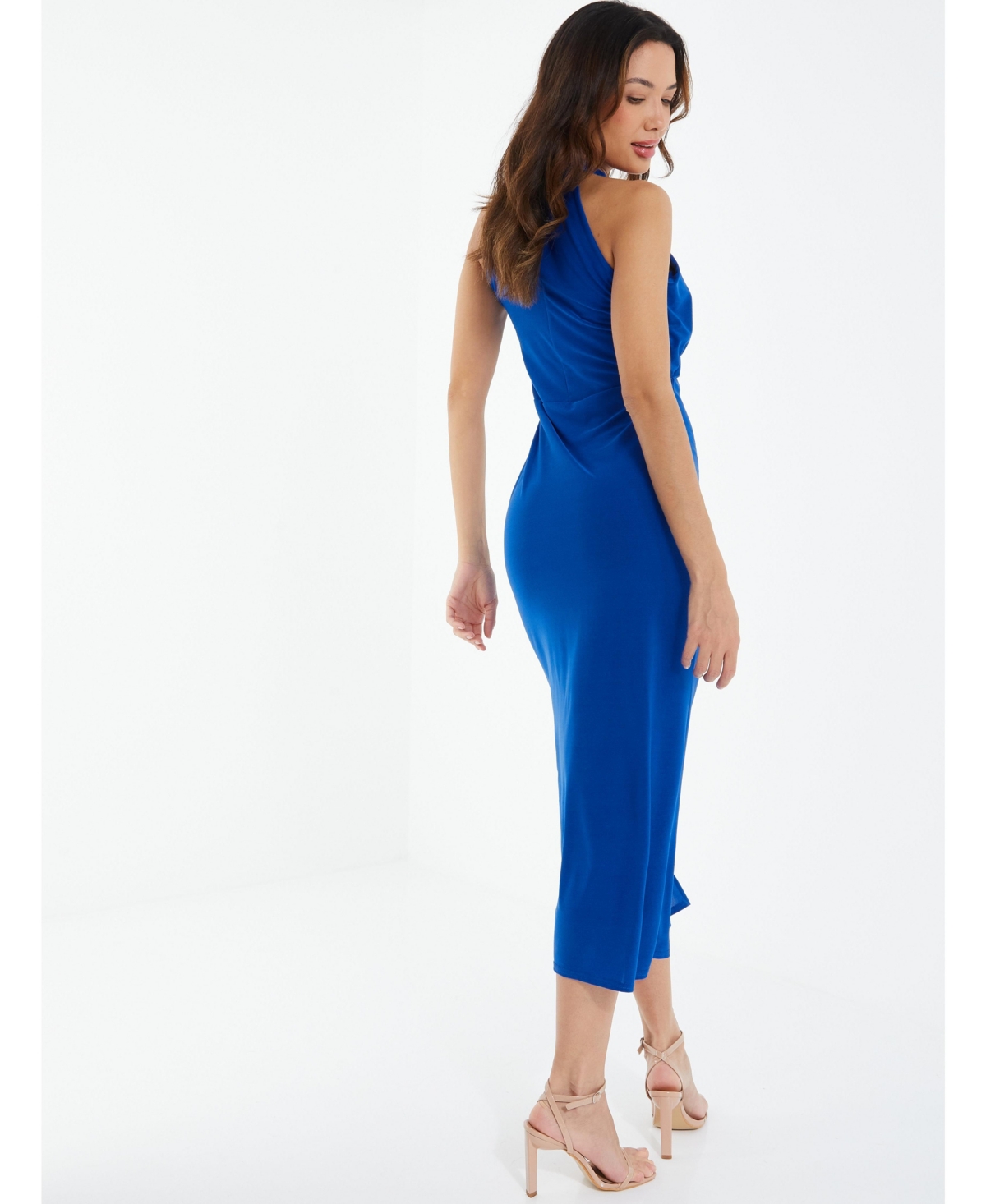 Quiz Women's Royal Blue Halter Neck Midi Dress
