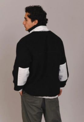 Men's Sherpa Fleece Jacket Black / White