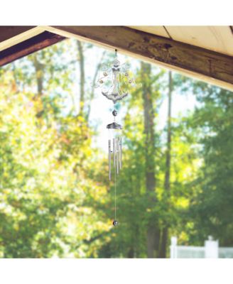 32" Long Silver Angel Gem Wind Chime