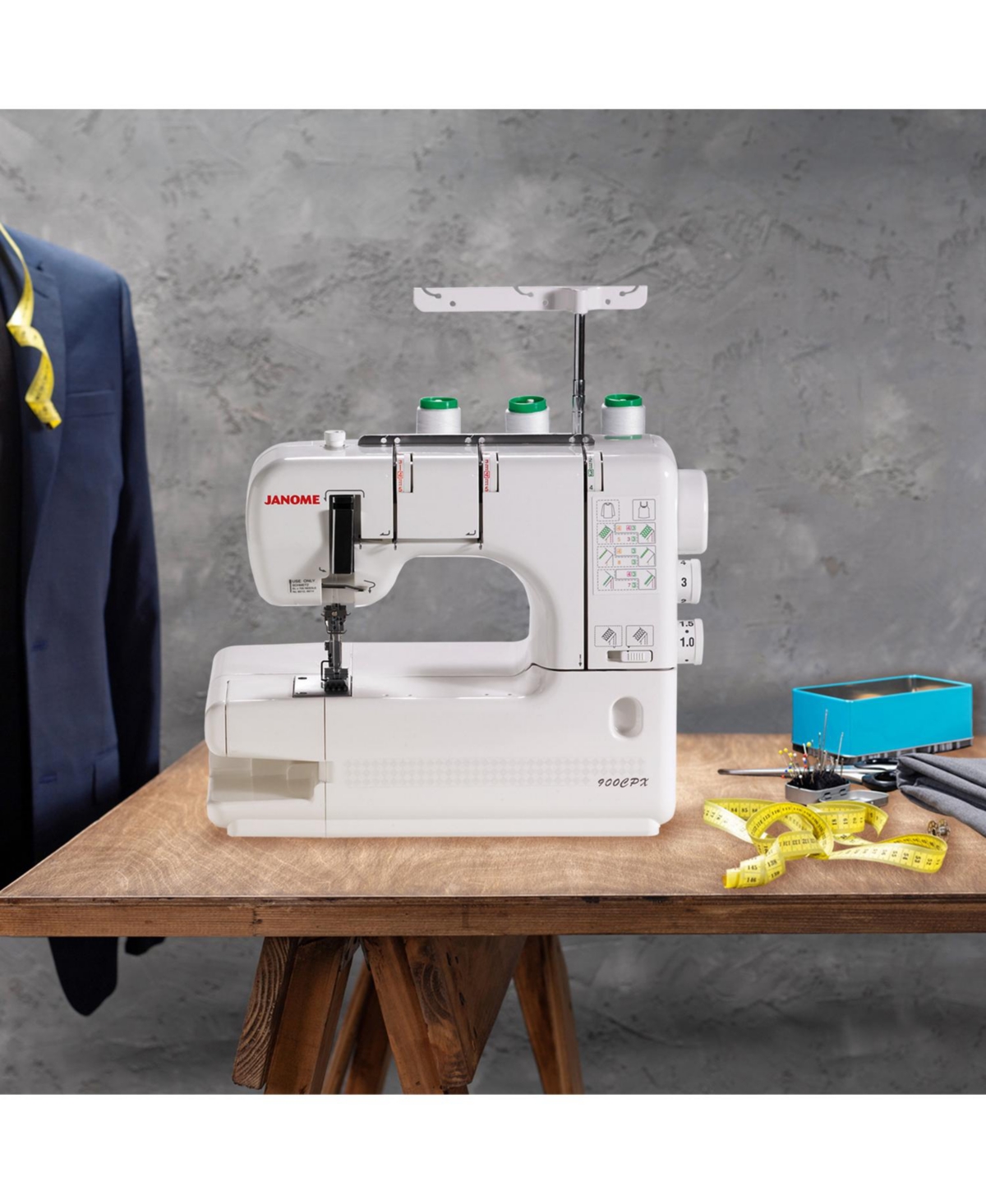 900CPX CoverPro Coverstitch Mechanical Sewing Machine - White