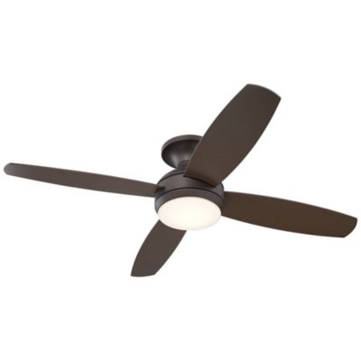 52" Casa Elite Mid Century Modern Indoor Ceiling Fan 4 Blade LED Light Remote Control Oil Rubbed Bronze Finish Hugger