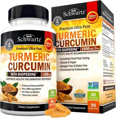 BioSchwartz Turmeric Curcumin with BioPerine 1500mg - Natural Joint Support with 95% Standardized Curcuminoids & Black Pepper Extract for Ultra High A