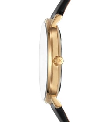 Women's Pyper Three-Hand Black Leather Watch 38mm and Jewelry Gift Set