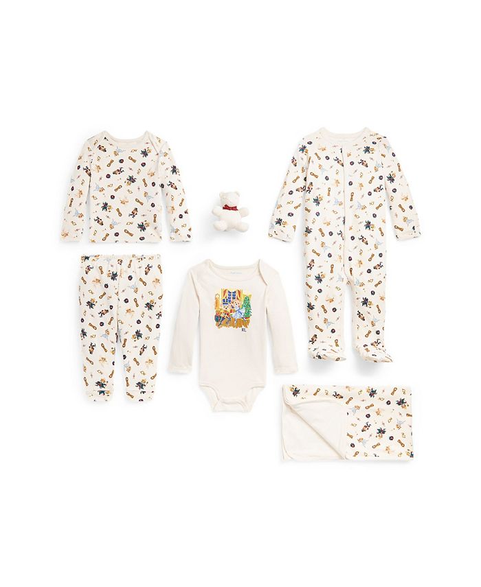 Polo Ralph Lauren Baby Boys Polo Bear Cotton Gift Set, 6 Piece