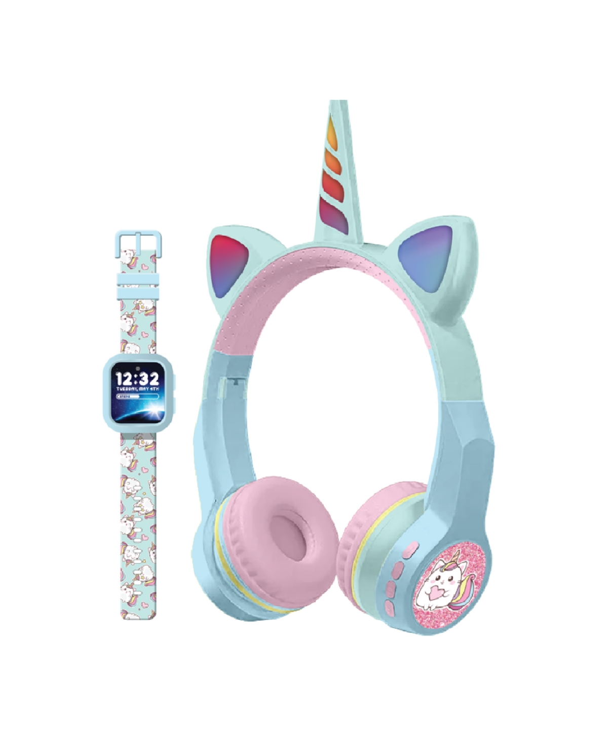 Playzoom Kids' V3 Girls Light Blue Silicone Smartwatch 42mm Gift Set