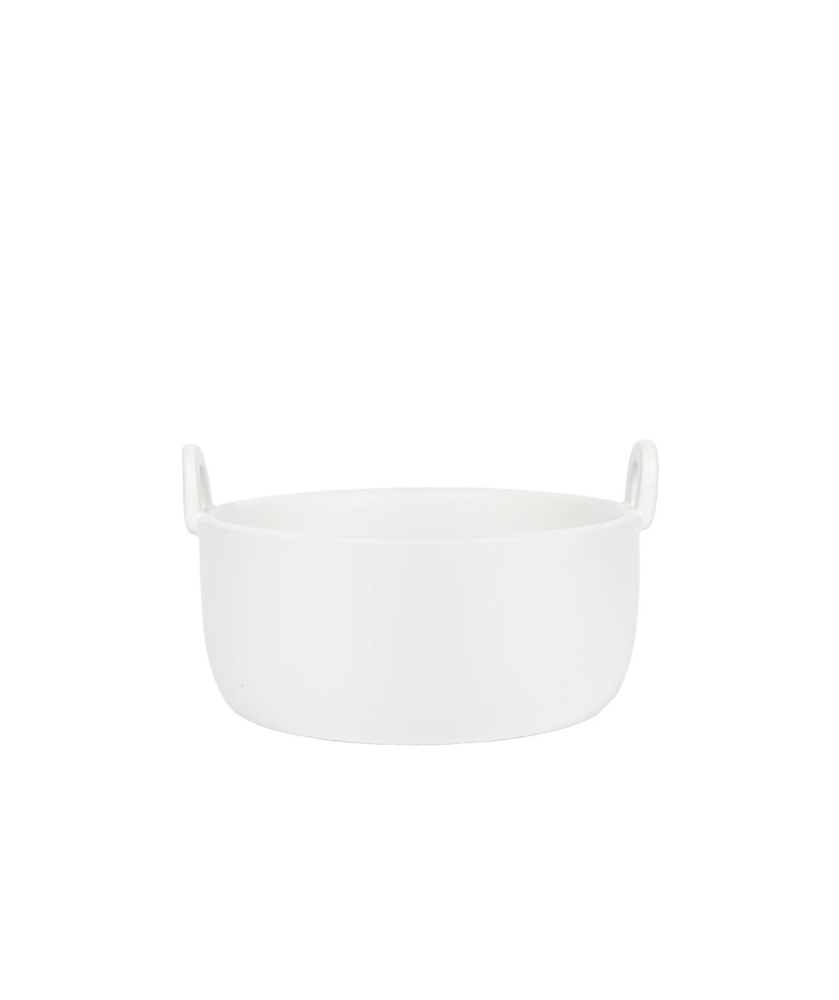 Handle It Ceramic Dog Bowl - White