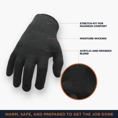 Men's Moisture Wicking Stretch Fit Glove Liners (Pack of 12 Pairs)