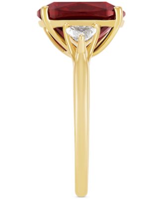 Lab Grown Ruby (7-1/4 ct. t.w.) & Lab Grown Diamond (3/8 ct. t.w.) Statement Ring in 14k Gold (Also available in Emerald)