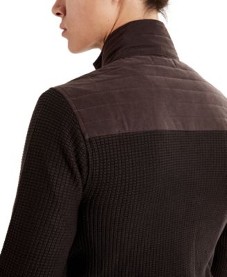 Men's Quilted Zip-Front Sweater Jacket