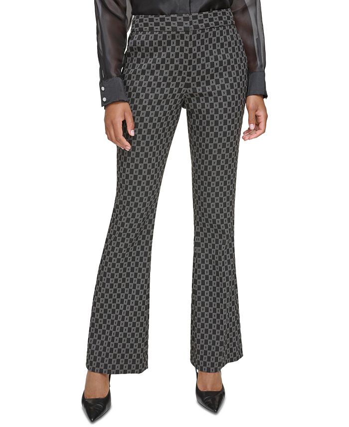 KARL LAGERFELD PARIS Women s Flare Leg Monogram Pants Macy s