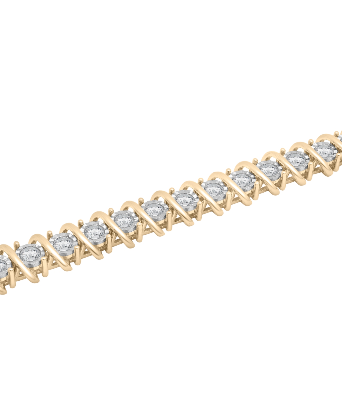 Macy's Diamond Horseshoe Clasp Mesh Bracelet (5/8 ct. t.w.) in 14k  Gold-Plated Sterling Silver or 14k Rose Gold-Plated Sterling Silver (Also  available in Sterling Silver) - Macy's
