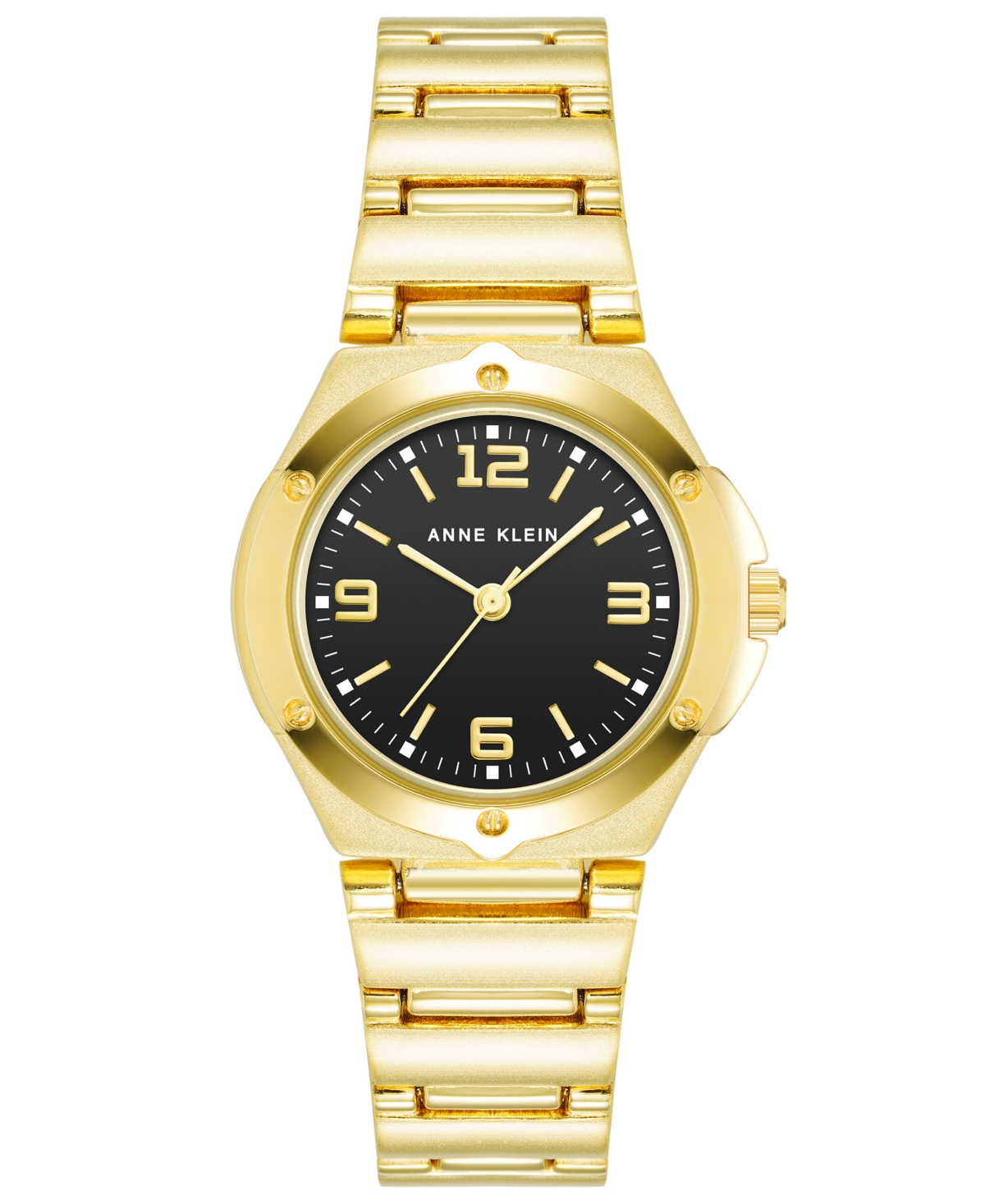 Anne Klein Women's Quartz Gold-tone Alloy Bracelet Watch, 29mm In Gold-tone,black