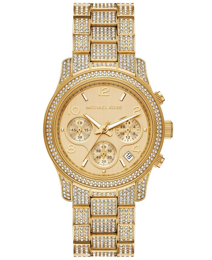 Michael Kors Runway Gold Dial Gold Steel Strap Watch for Women - MK5384