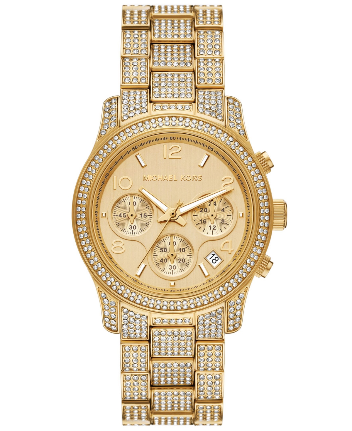 Michael Kors Women's Chronograph Goldtone Stainless Steel & Crystal Bracelet Watch In Yellow Gold