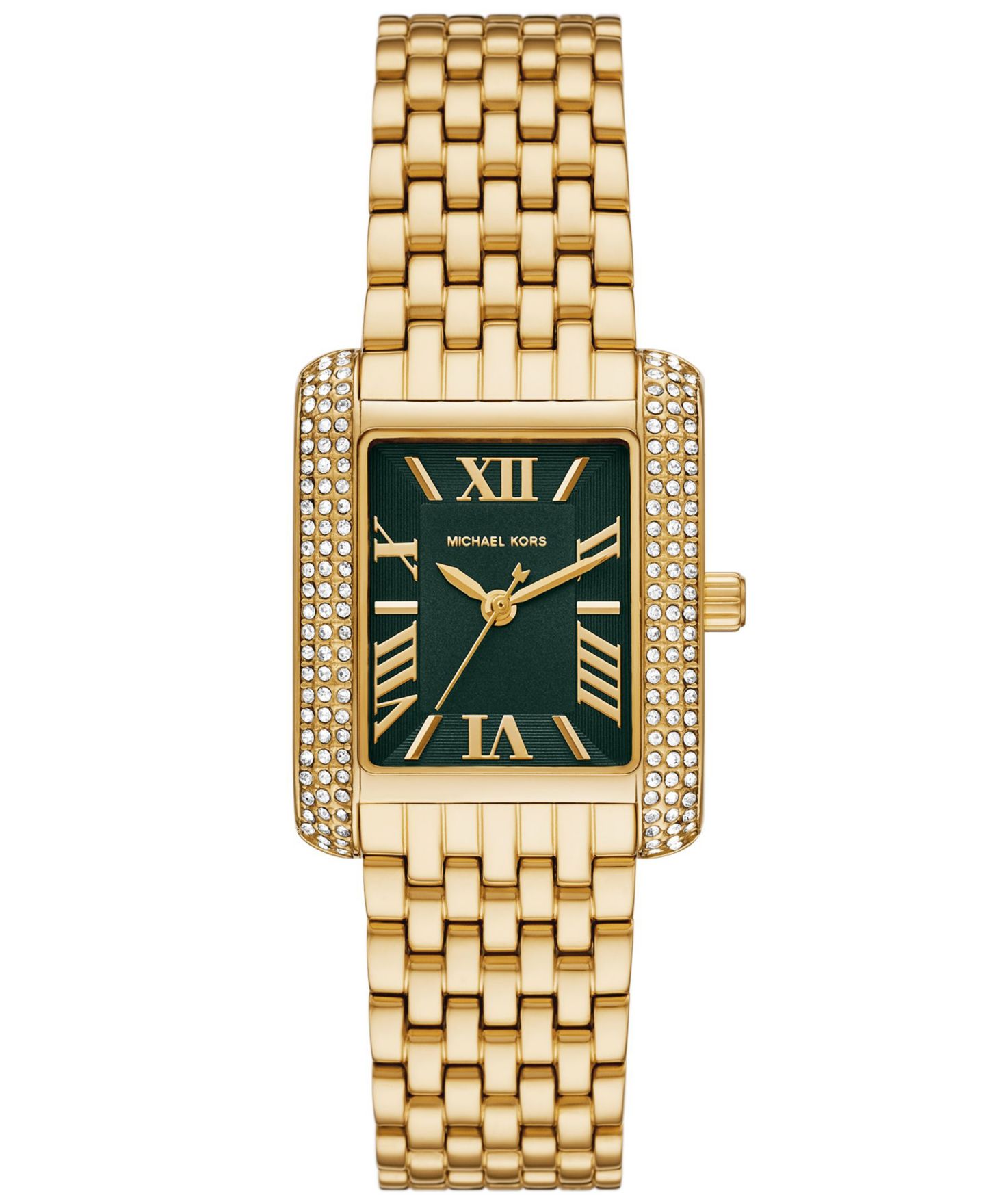 Женские часы Michael Kors Emery Three-Hand Gold-Tone Stainless Steel Watch 33 x 27mm — фото 1