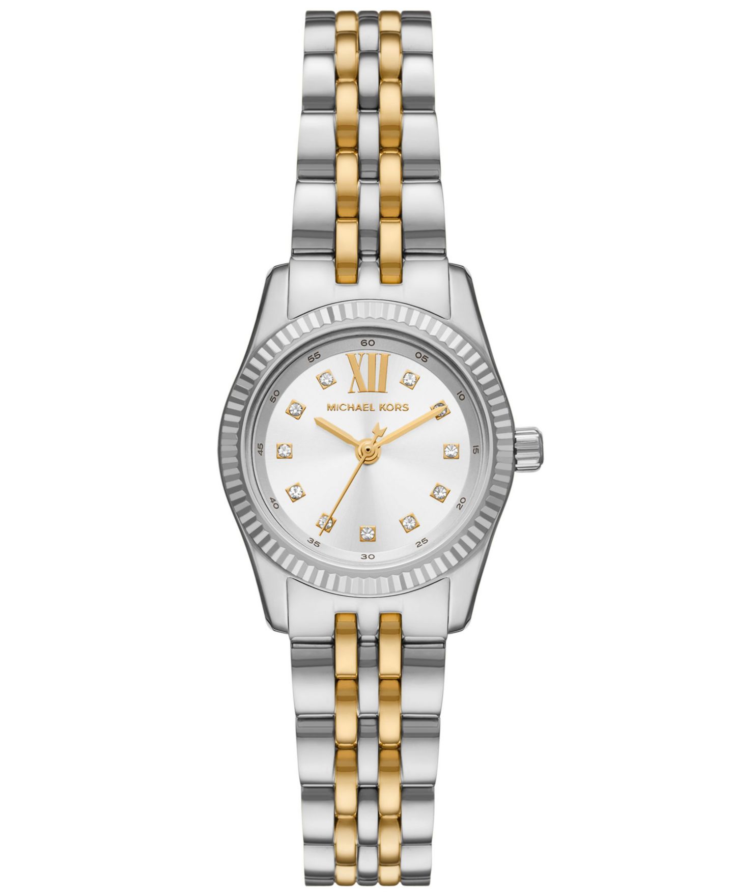 Женские часы Michael Kors Lexington Three-Hand Two-Tone Stainless Steel Watch, 26mm — фото 1