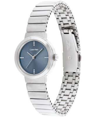 Women's Three Hand Silver Stainless Steel Bracelet Watch 25mm
