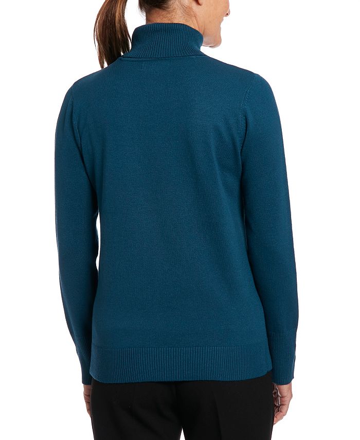 Joseph A Solid Turtleneck with Button Cuff - Macy's