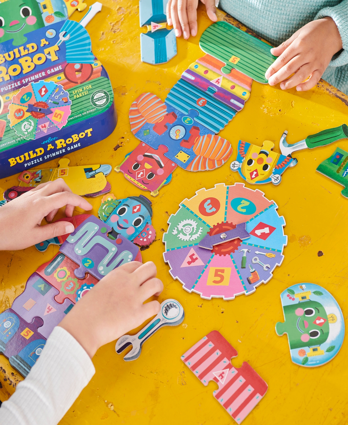 Shop Eeboo Build A Robot Spinner Game In Multi