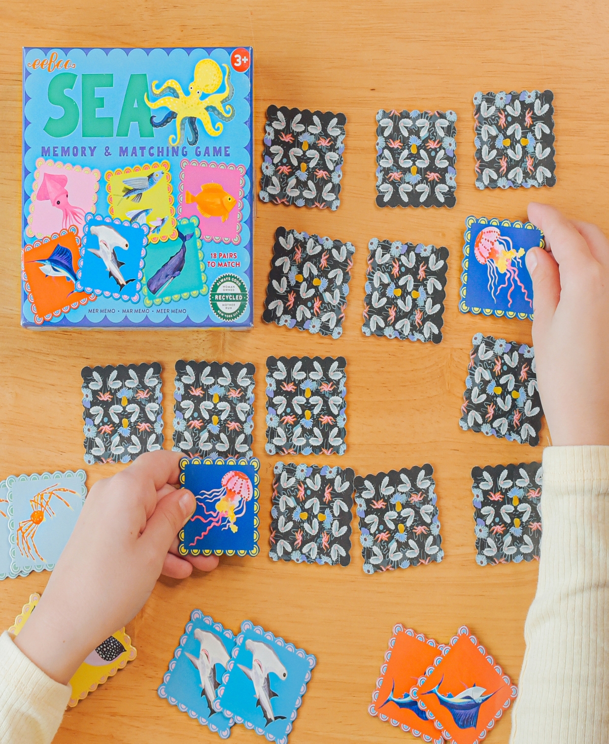 Shop Eeboo Sea Little Square Memory Game In Multi