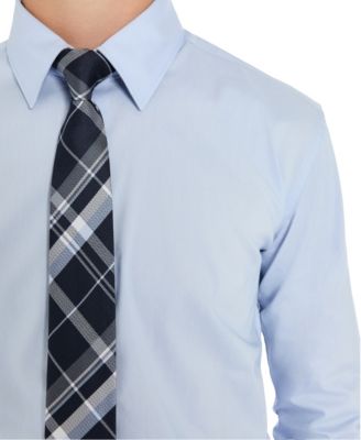 Big Boys Solid Classic Shirt and Tie Set