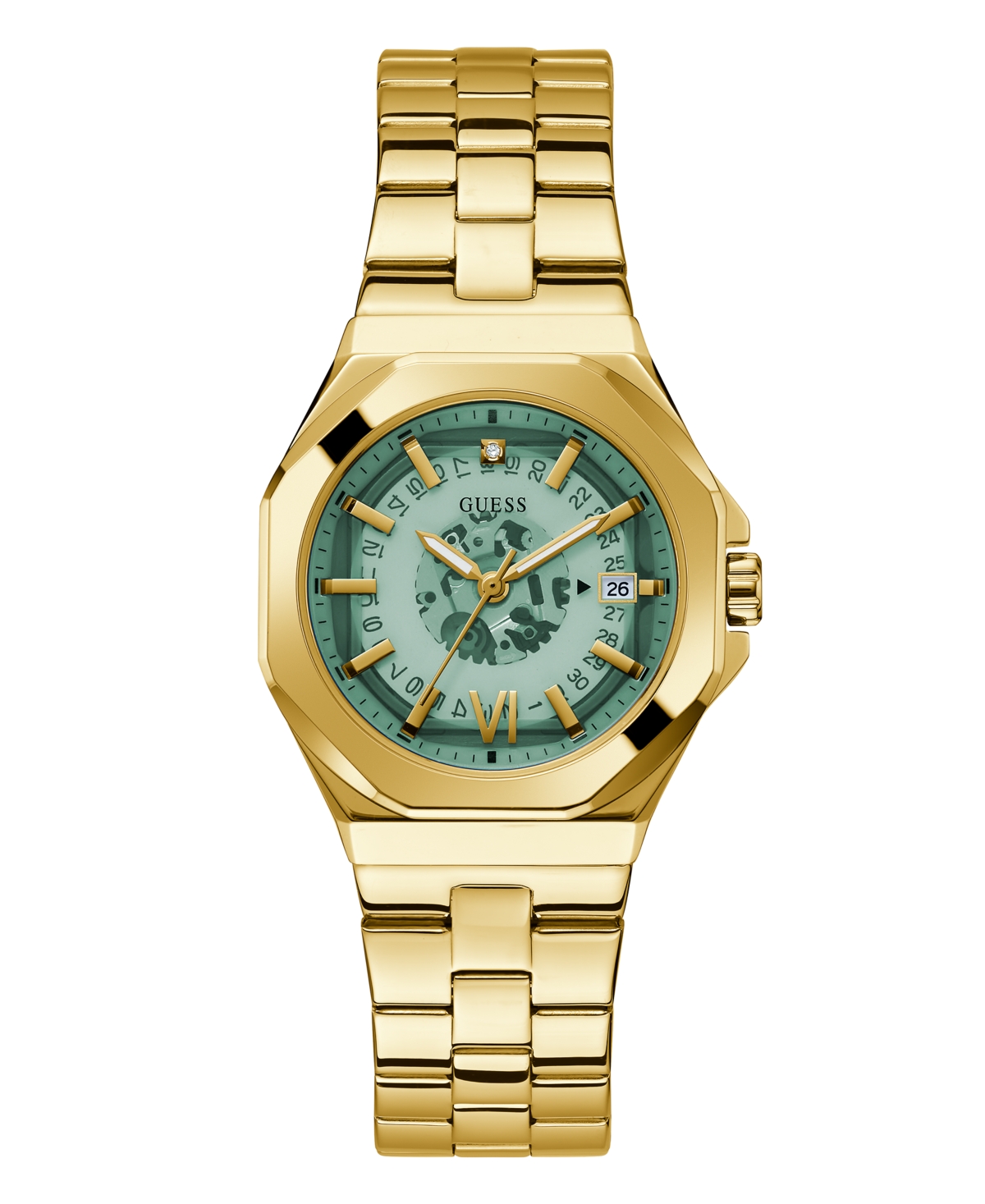 Guess Women's Date Gold-tone Stainless Steel Watch 34mm