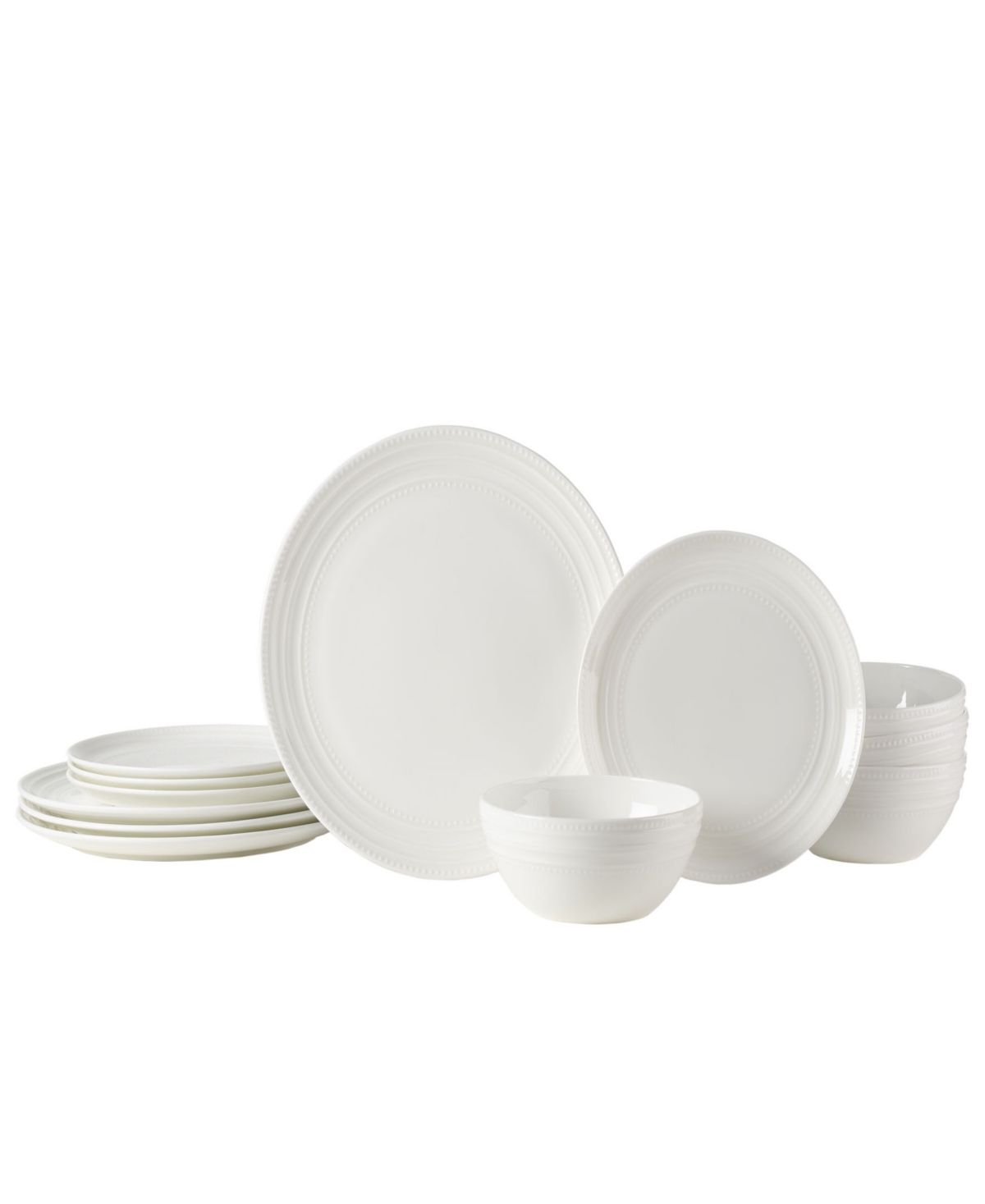 Kamryn Vegan Bone Chip Resistant 12 Piece Dinnerware Set, Service for 4 - White