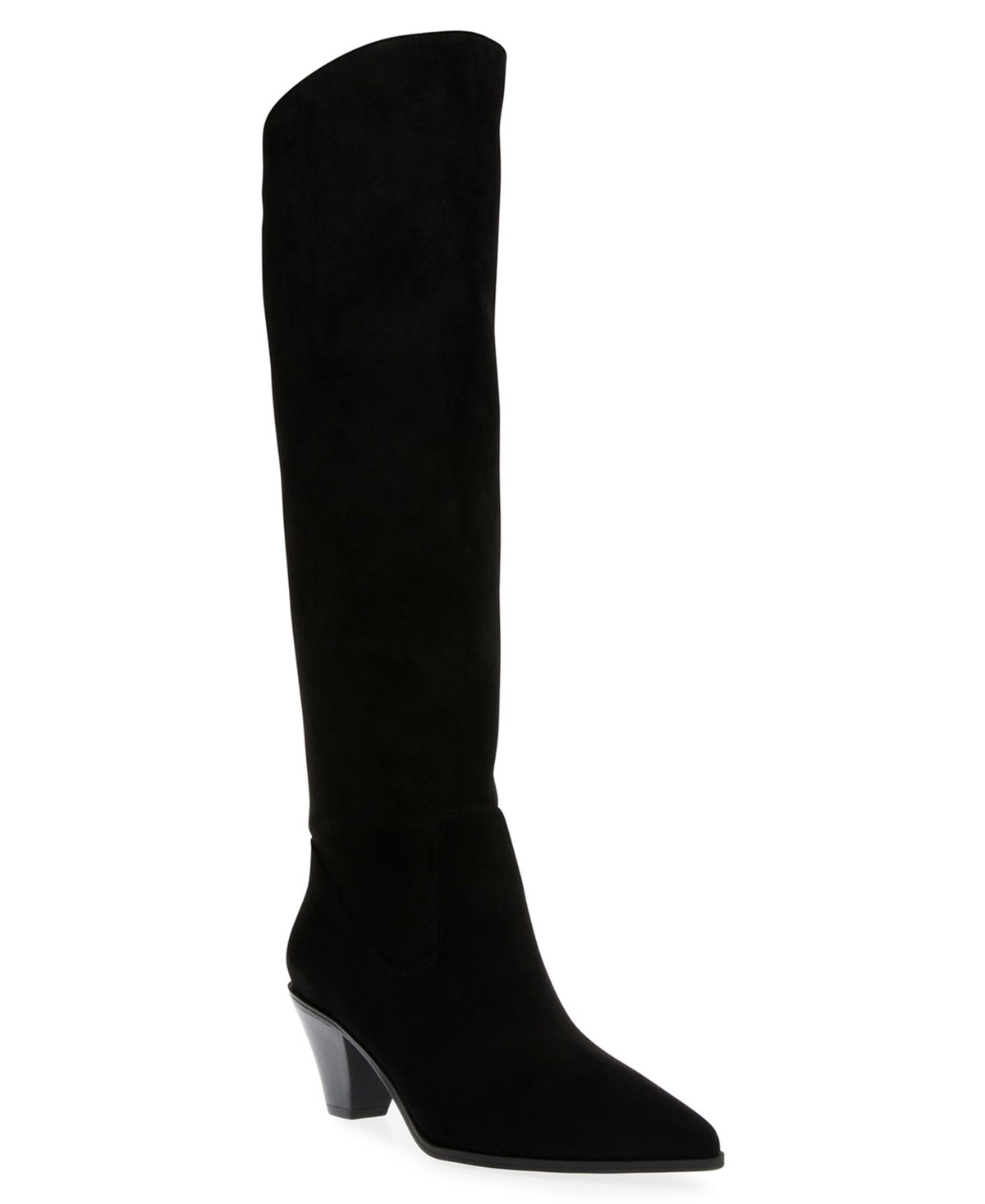 Women's Ware Pointed Toe Knee High Boots - Dark Natural Microsuede