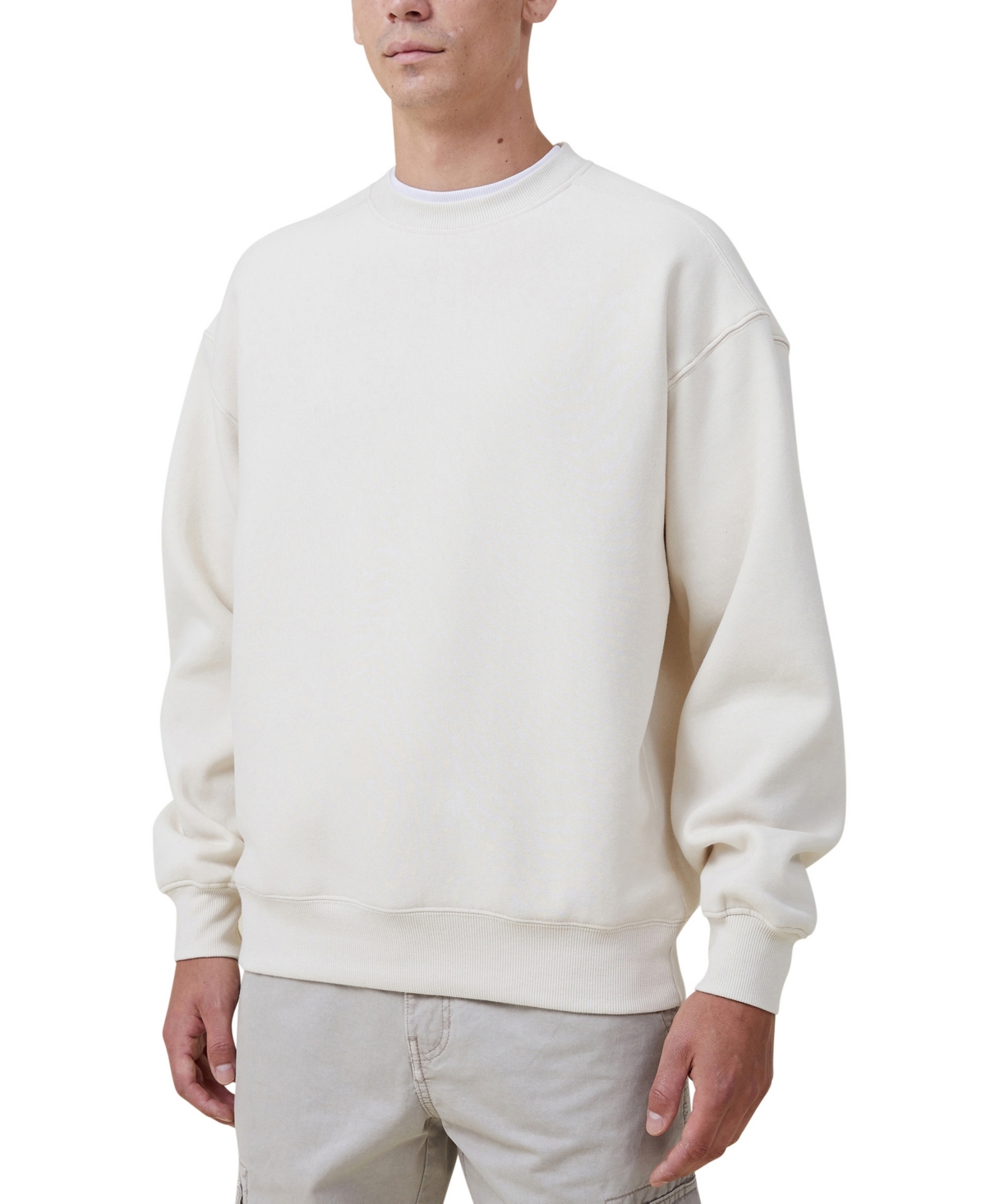 Cotton On Men's Oversized Fleece Sweater In Ecru