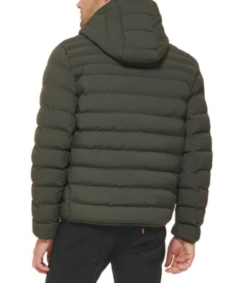Men's Stretch Hooded Two-Pocket Quilted Jacket