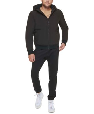 Men's Softshell Performance Hooded Fleece-Lined Bomber Jacket