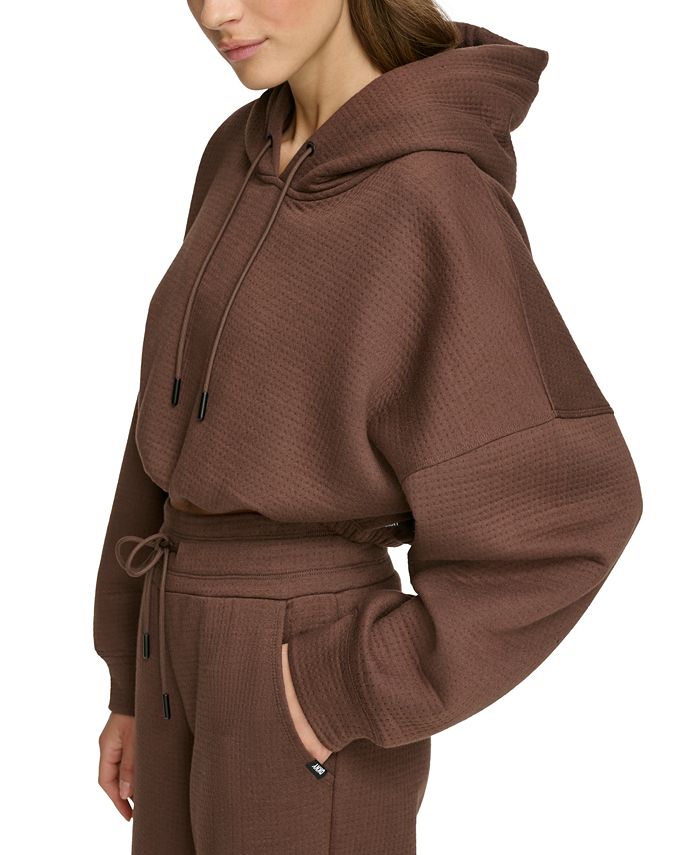 Chic Beautyy Women's Waffle Knit Drawstring Button Long Sleeve Hoodie main image 0