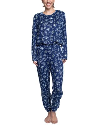 Cuddl Duds Women's Printed Notched-Collar Capri Pajama Set - Macy's