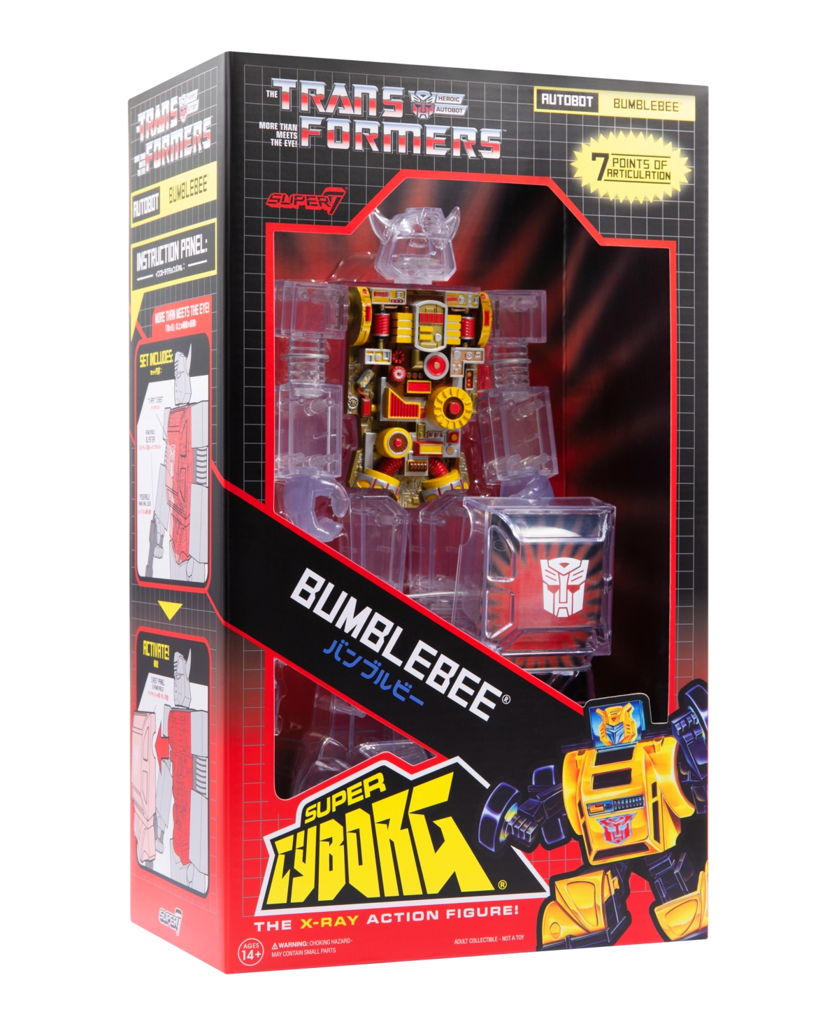 Shop Super 7 Transformers Bumblebee 11" Super Cyborg Action Figure In Multi