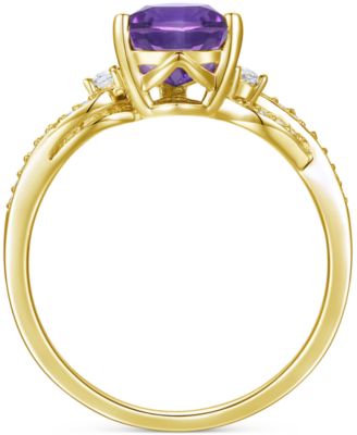 Amethyst (1-3/4 ct. t.w.) & Lab-Grown White Sapphire (1/6 ct. t.w.) Twist Ring in 14k Gold-Plated Sterling Silver (Also in Additional Gemstones)