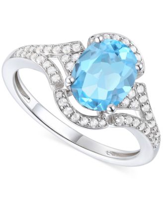 Amethyst (1-1/2 ct. t.w.) & Lab-Grown White Sapphire (1/4 ct. t.w.) Open Frame Ring in 14k Gold-Plated Sterling Silver (Also in Additional Gemstones)