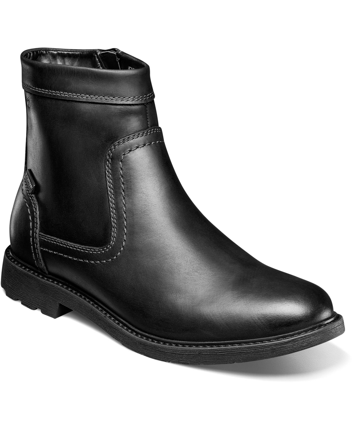 Men's 1912 Water-Resistant Leather Plain Toe Side Zip Boots - Black Crazy Horse