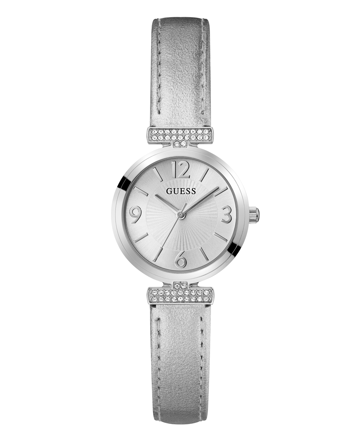 Guess Women's Analog Silver-tone Leather Watch 28mm