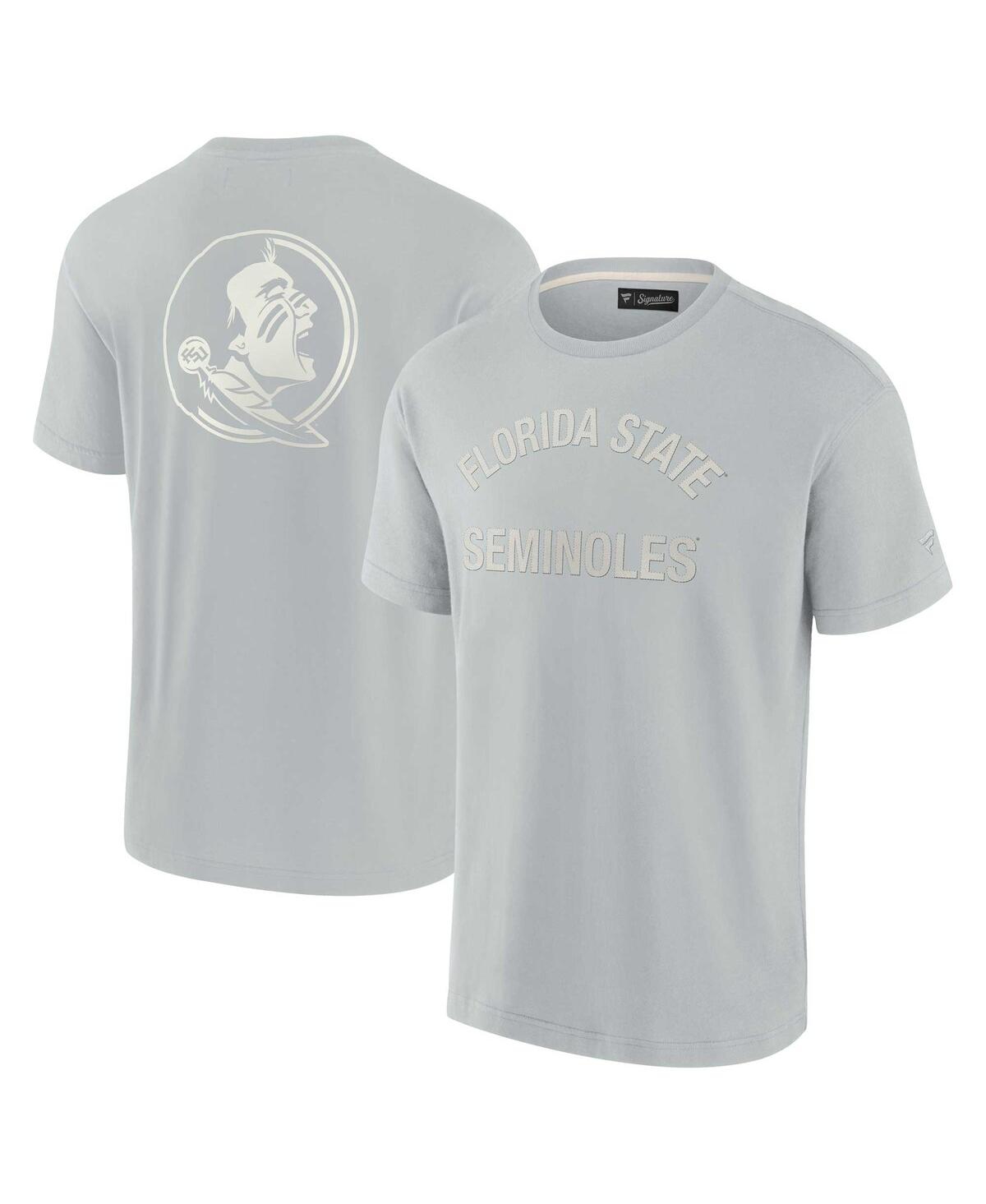 Fanatics Signature Men's And Women's  Gray Florida State Seminoles Super Soft Short Sleeve T-shirt