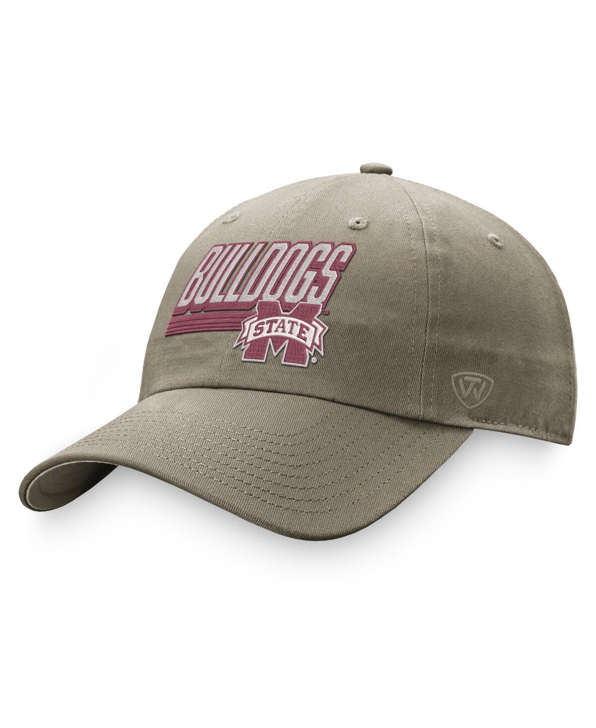 Shop Top Of The World Men's  Khaki Mississippi State Bulldogs Slice Adjustable Hat