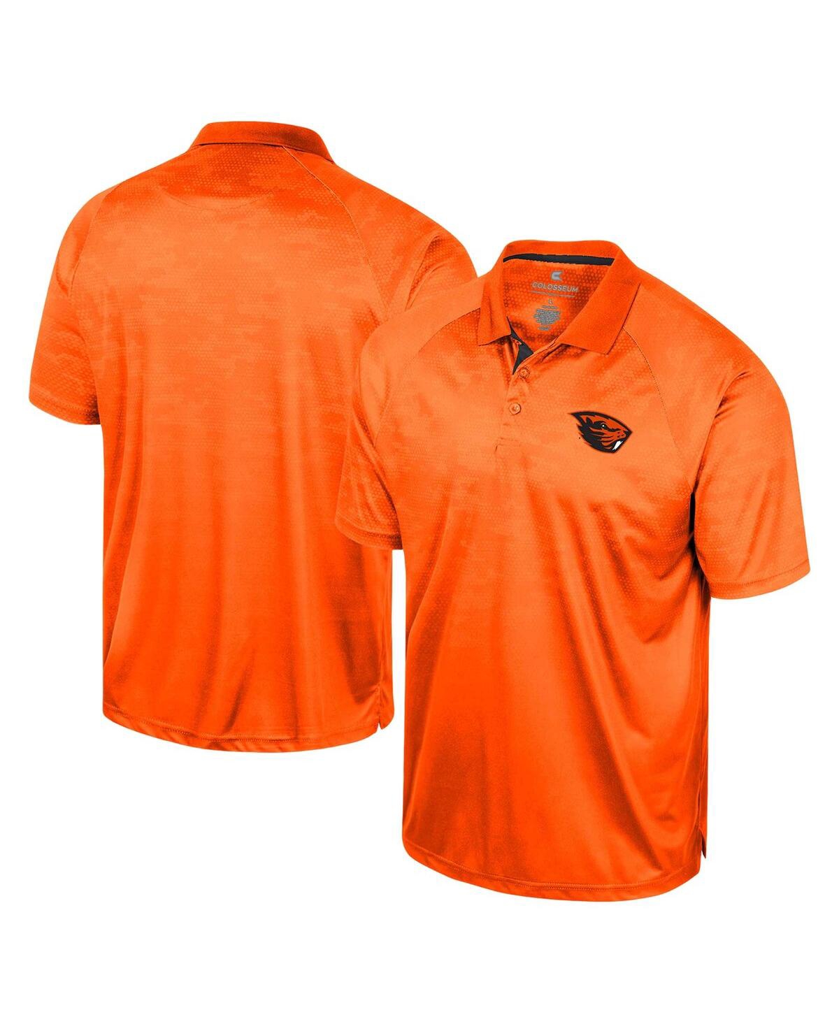 Colosseum Men's  Orange Oregon State Beavers Honeycomb Raglan Polo Shirt