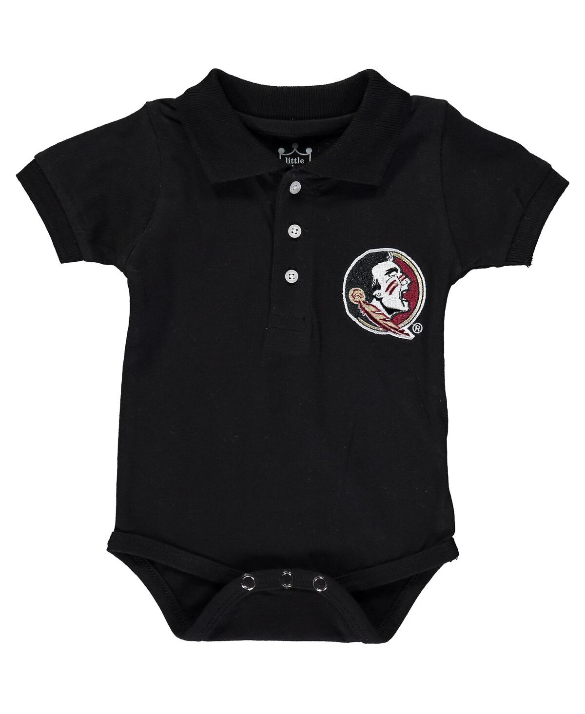 Little King Apparel Babies' Infant Boys And Girls Black Florida State Seminoles Polo Shirt Bodysuit