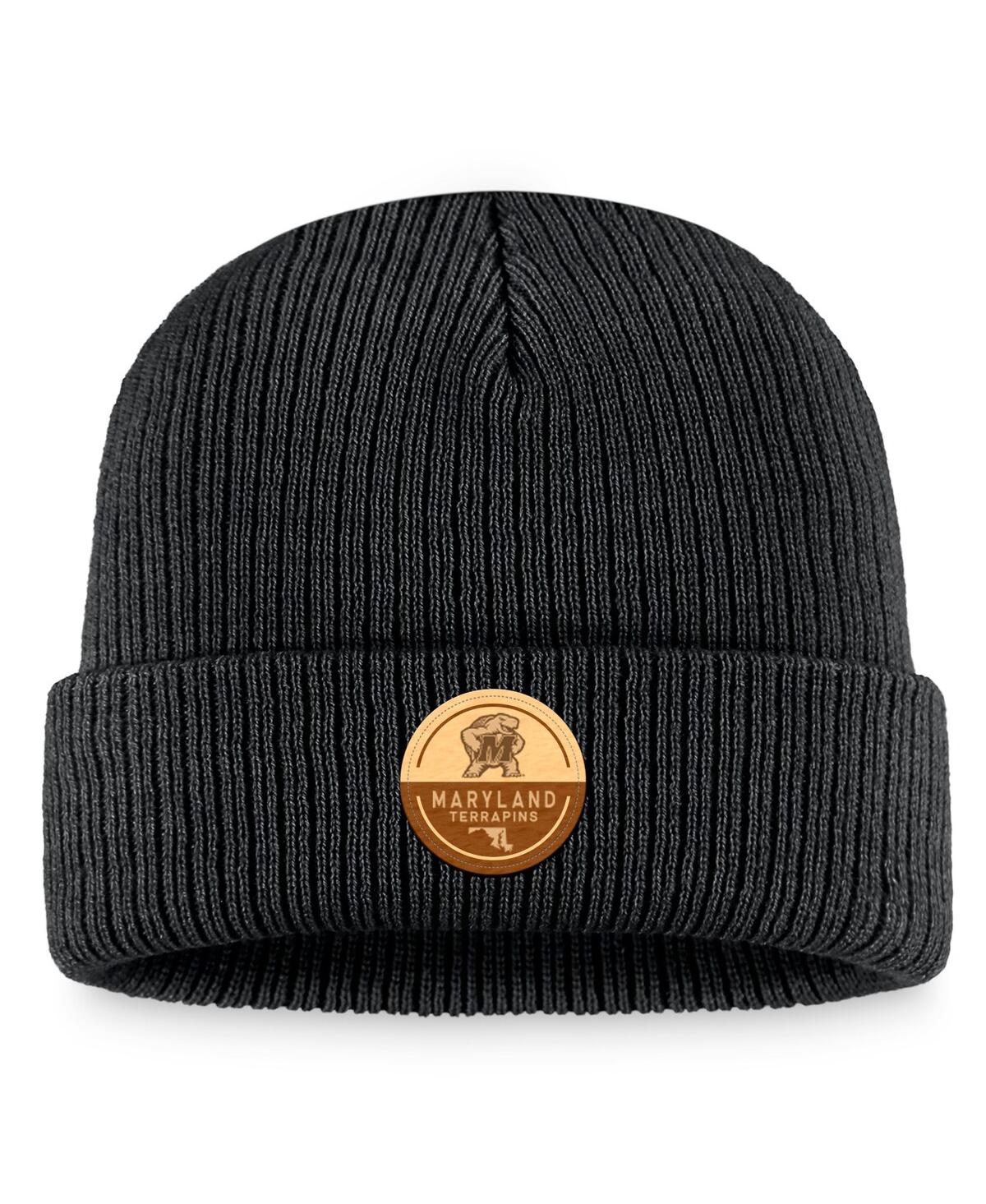 TOP OF THE WORLD MEN'S TOP OF THE WORLD BLACK MARYLAND TERRAPINS ELIJAH CUFFED KNIT HAT